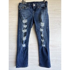 True Religion Halle Mid Rise Capri Sz 28